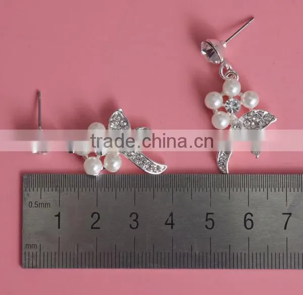 Wedding Pearl Rhinestone Jewelry Set Bridal Necklace and Earring Set photo-5