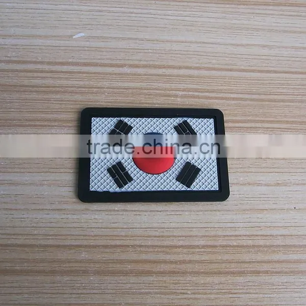 South Korea flag 3D logo pvc label patch