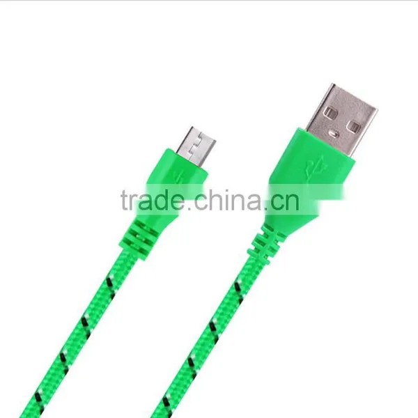 HOT 1M/2M/3M Nylon Fabric Braided Micro Data Sync USB Cable photo-3