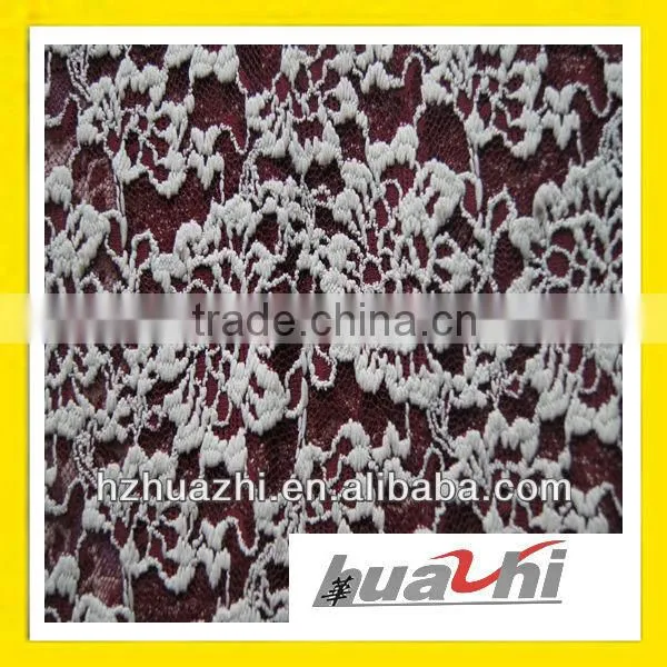 Chocolate Bottom Embroidered Mesh Fabric