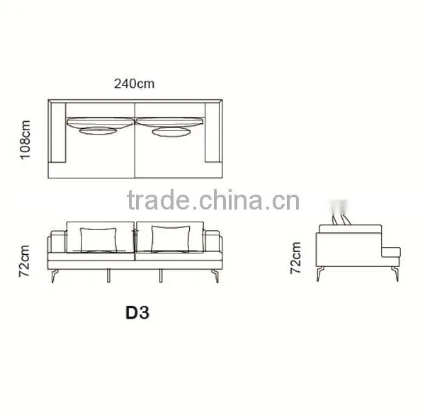 2015 Modern Design New l Shaped Sofa Top Grain Leather Furniture Living Room MS1203 photo-5