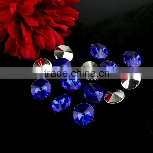 Sapphire Acrylic Sew-on Crystal, Sew on Acrylic Rhinestone, Flat Back Acrylic Crystal for Wedding Dress photo-2