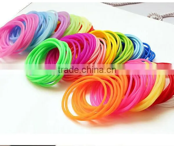 Top Sale 2014! Bulk Silicone Rubber Band Bracelets,wholesale Cheap Rubber Fun Loom Band in Bulk for Women Bracelets