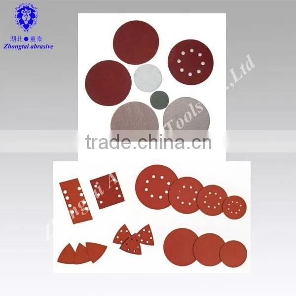 40#-1000# 4''--7''aluminum Oxide Red Sand Paper With Hook and Loop photo-4