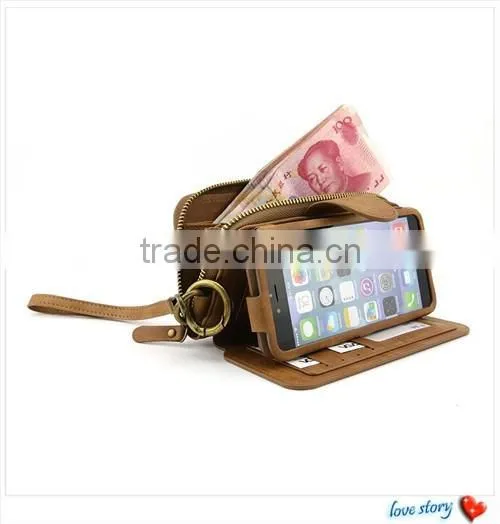 Wallet Style Leather Phone Case With Card Slots For Iphone 6 Plus photo-3