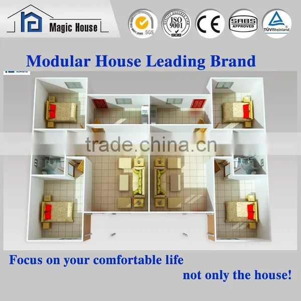 Fireproof Rock Wool and EPS Sandwich Panel Fast Assembling Prefab House photo-3
