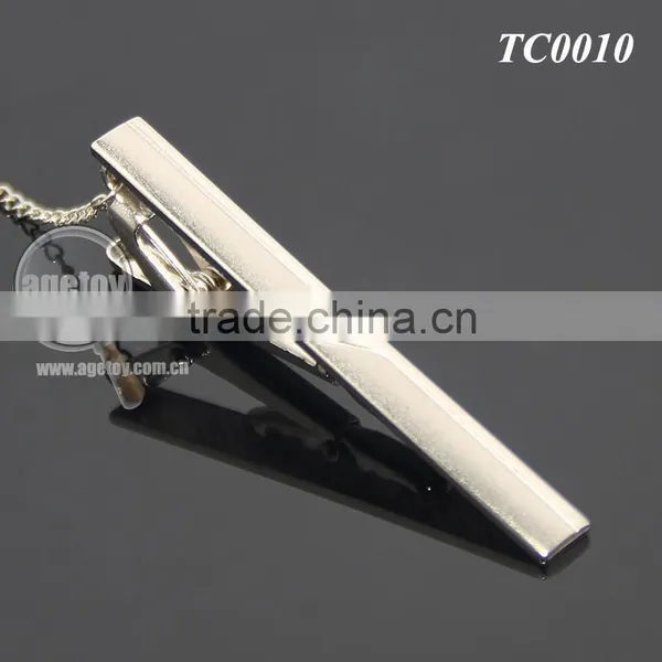 Wholesale Gentleman Silver Simple Necktie Tie Clip Bar Pin Practical Men Style Metal Blank Cheap Tie Clips photo-2