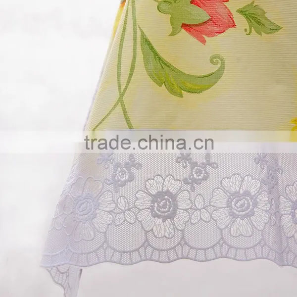PVC/PEVA Lace Tablecloth With Waterproof & Oilproof photo-4