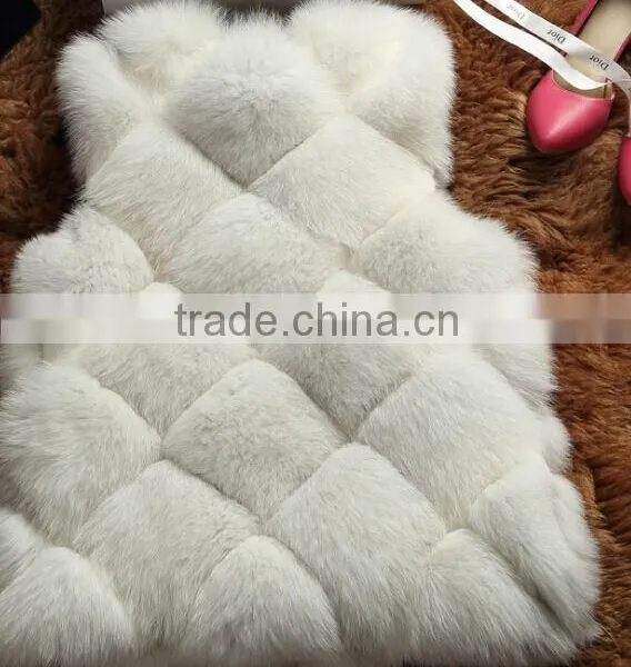 Hotsale Real Pink Fox Fur Vest,Fur Vest Form China With Quality Pink Fox Pelt Plates photo-5