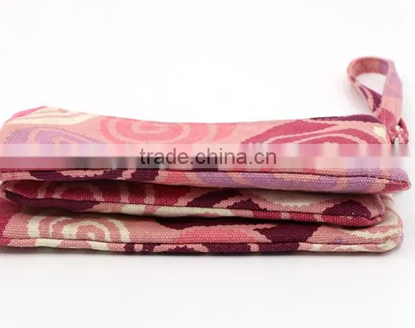 Top Quality 100% Cotton Canvas Clutch Bag Colorful Canvas Bag With 3 Pockets photo-5