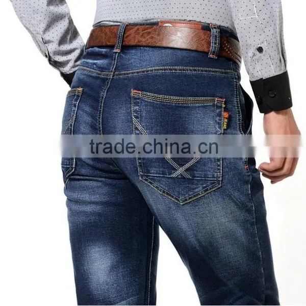 Fashion Straight Slim Jeans Classic Denim Trousers Fall Winter Elastic Long Pants Quality Trousers photo-4