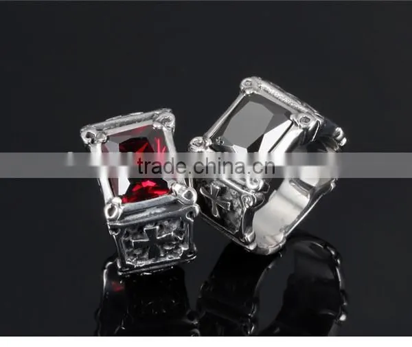 Zircon Jewelry for Men Popular 2016 Stainless Steel Middle Finger Ring photo-3
