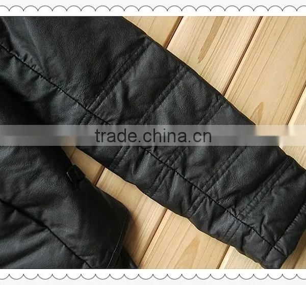 Women Black Short Fashion Motorcycle PU Leather Jacket With Hoody photo-4
