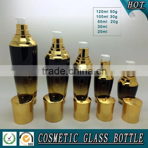 High Quanlity Black Colored Cosmetic Glass Bottle and Cosmetic Glass Jar photo-2