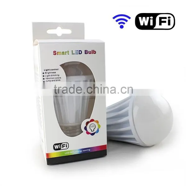 7W E26 E27 RGBW Multicolor WiFi LED Light Bulb
