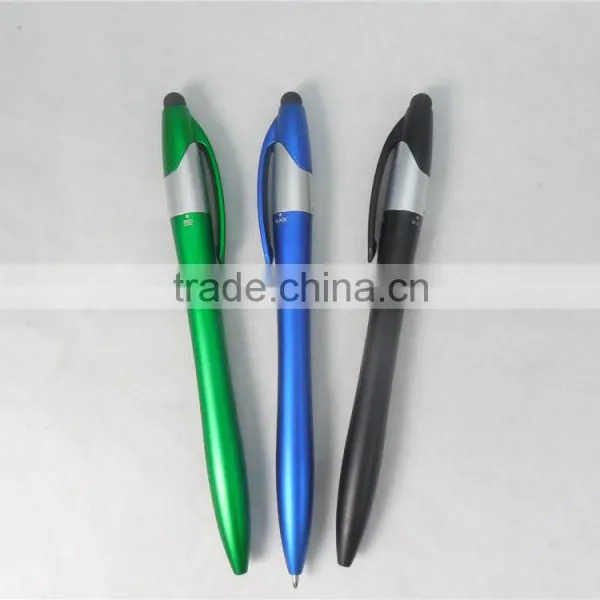 3 Color in 1 Plastic Ballpoint Pen With Stylus Touch Tip photo-3
