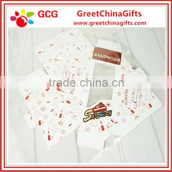 White Cardboard Tke Away Sandwich Packing Boxes With Clear PVC photo-5