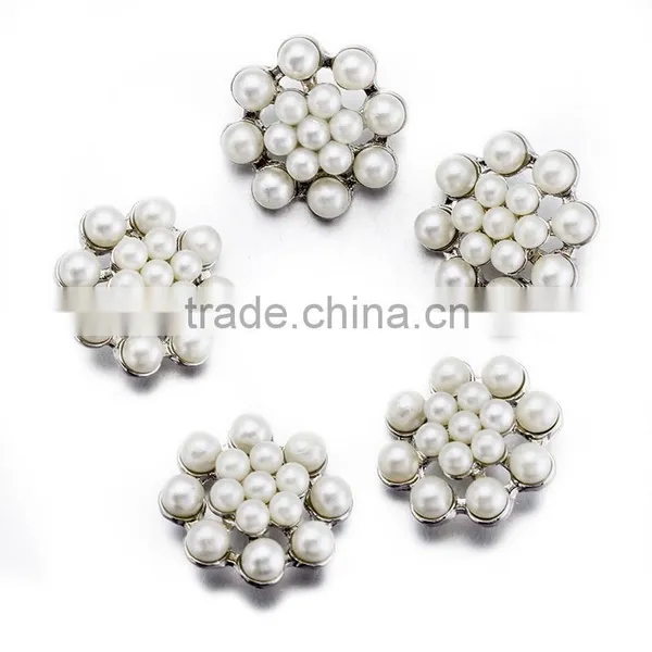 2016 Fashion Bulk Button Pearl Rhinestone Flower Round Buttons photo-3