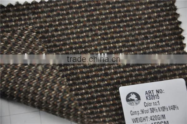 Hot Sell High Quality Wool Viscos Nylon Blend Woolen Fabric for Fashion Coat photo-3