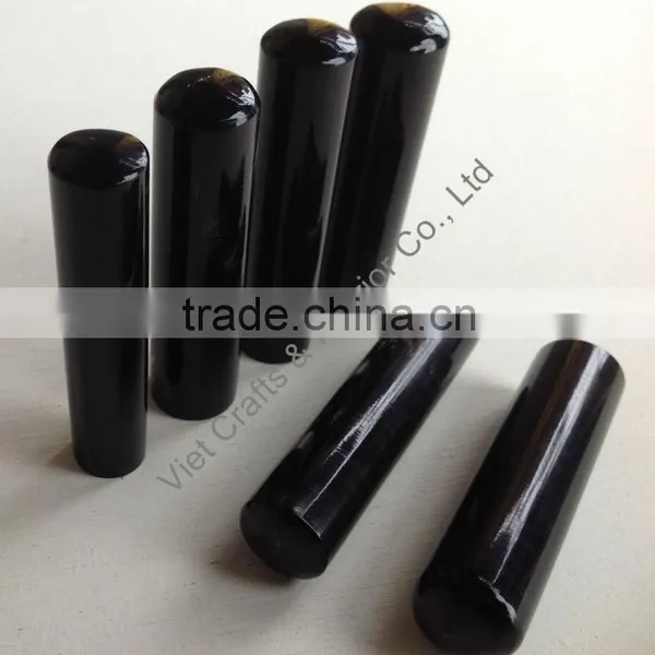 Water Buffalo Horn Stamp. All Black Color. Size 12mm, 13mm, 15mm
