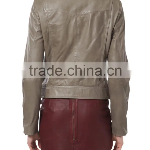 Newest High Collar Short Ladeis PU Jackets photo-4