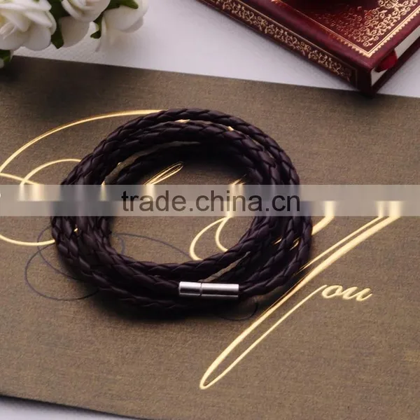2016 New Fashion Braided Leather Bangles& Bracelet for UnisexJewelry With Magnetic Clasps Charm Bracelet/ photo-5
