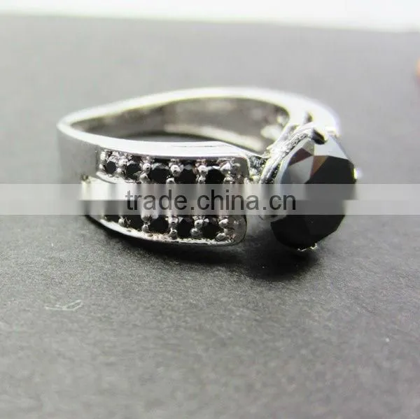 Black Moissanite 925 Sterling Silver Designer Ring photo-2