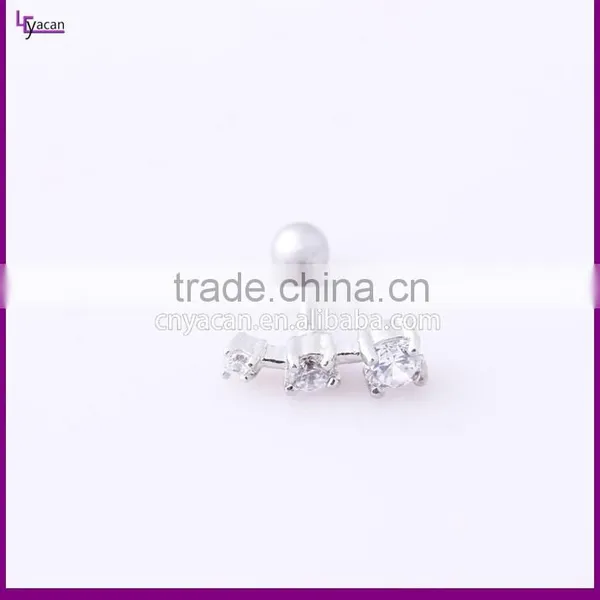 Cheap Wholesale Stud Inspired Earring Triple CZ Tragus Piercing photo-3