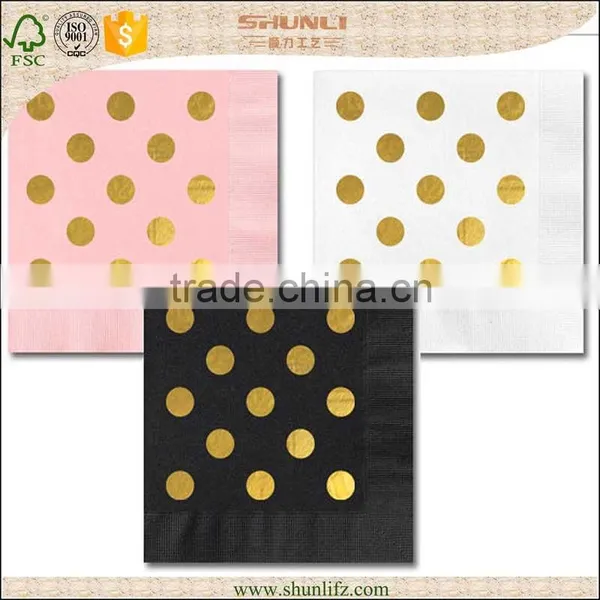 Custom Gold Foil Wedding Napkins, Foil Stamped Napkins Logos photo-2