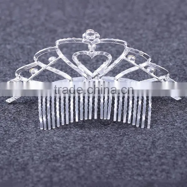 Korean Fashion Love Crown Bride Crown Alloy Rhinestone Hair Comb Hair Accessories Jewelry Factory Outlets photo-6