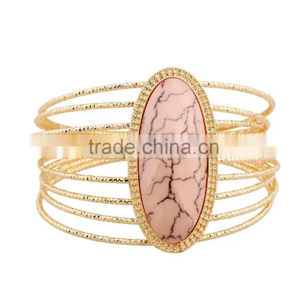 2016 New Gold Silver Triangle Alloy Wide Open Cuff Bangle Bracelet For Women Fashion Jewelry photo-4