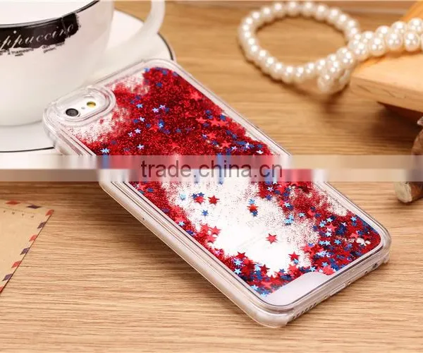 Glitter Stars Quicksand Design PC Case for IPhone 6 /6s /6 Plus photo-2