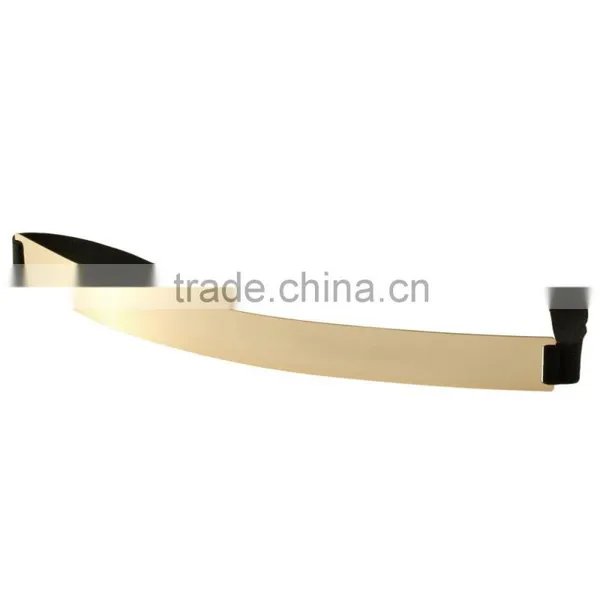 NEW Women Elastic Metal Waist Belt Metallic Bling Gold Plate Slim Simple Band photo-4