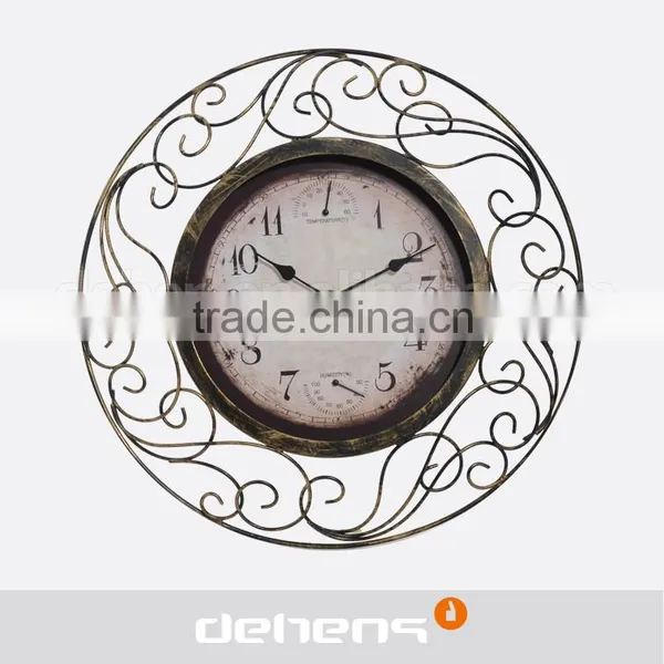 DEHENG 14 Inch Antique Iron Wall Clock Garden Clock photo-2