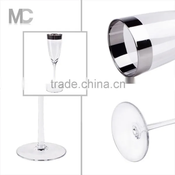 Wholesale Handmade Home Decoration Fancy Sliver Glass Champagne Flute photo-3