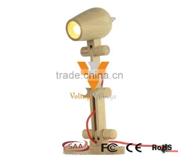 Manufacturer's Premium Modern Design Wood Table Lamp Studio Desk Light Bedroom Table Lamp photo-2