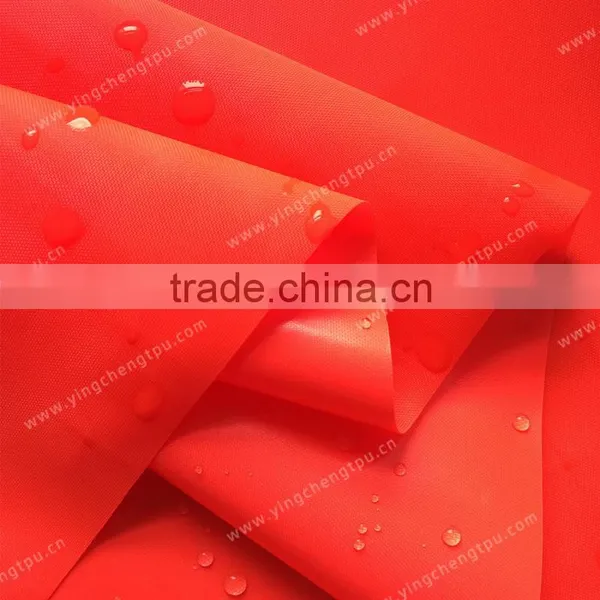 Inflatable Life Jacket Fabric Thermoplastic Polyurethane Coated Fluorescein Red 210D Nylon Oxford Fabric photo-3