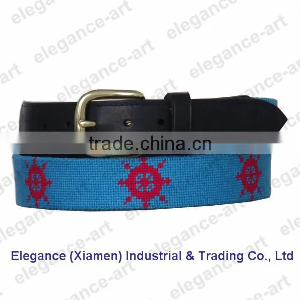 Helmsman Needlepoint Belts With Genuine Cowhide Leather Genuines Leather Belts