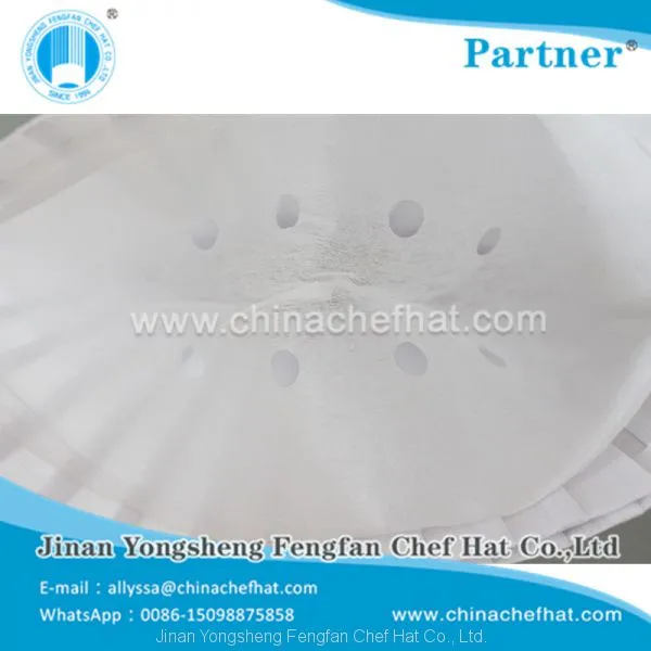 80g Special White Non Woven Flat Top Cook Cap Disposable Chef Hat photo-4