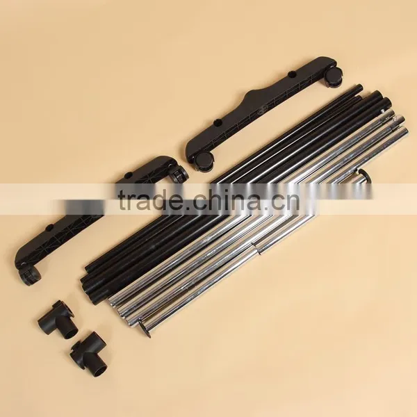 Single Garment Rack Grey Clothes Portable Hanging Rail Two Lockers Wheels photo-6