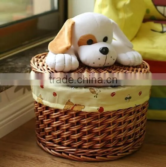 Wholesale Wicker Small Round Storage Home Decoration Baskets With Liner Small Willow Baskets for Baby photo-5