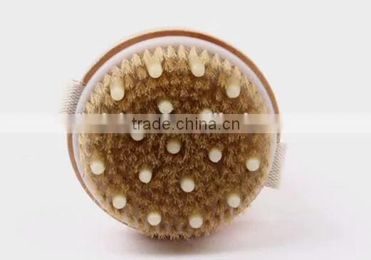 Cy301 Extra Long Curved Handle Wooden Back & Bath Brush With Natural Bristle and Massage photo-3