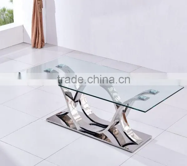 Modern Design Metal Glass Top Coffee Table photo-2