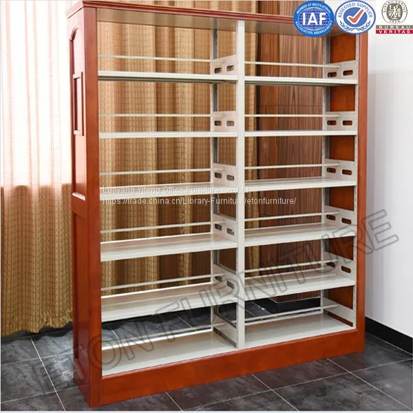 Library Double Sided Bookcase Furniture Metal Multi-layer Book Shelf photo-3