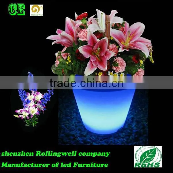 LED Large Garden Flower Pots Blue /led Plastic Small Cube Led Flower Pot Indoor Flower Pot photo-5