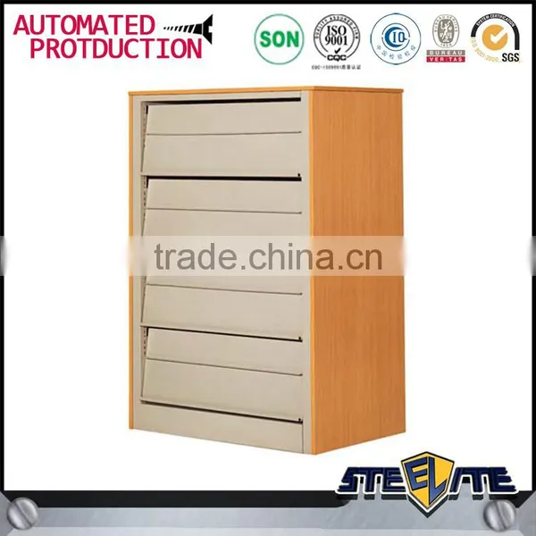 5 Shelves Cheap High Quality Library Furniture Steel Magazine Display Rack photo-6