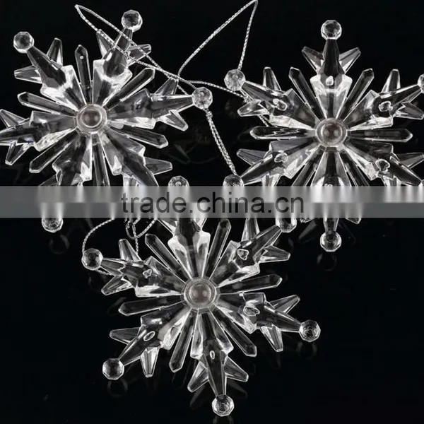 Led 7colors Light Plastic Acrylic Christmas Snowflake Ornament photo-5