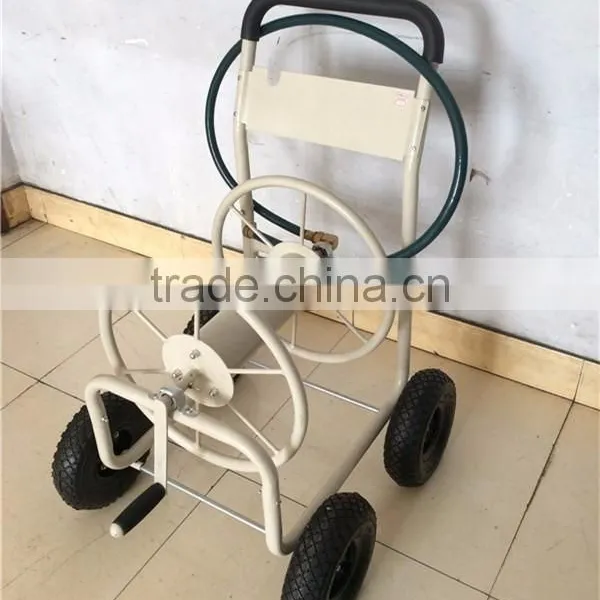 Metal Four Wheel Garden Hose Reel Cart photo-3