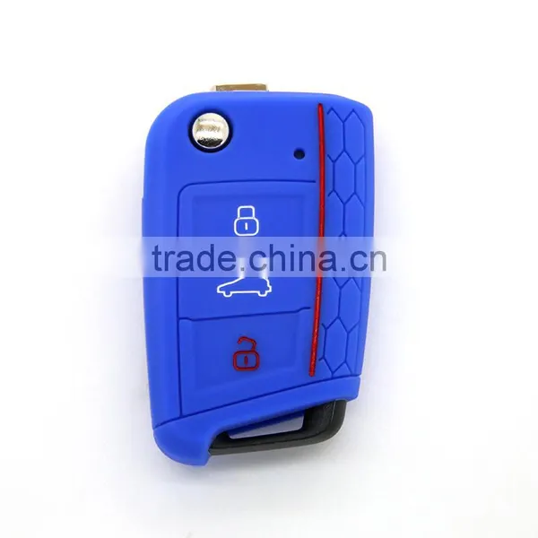 Hot Selling Silicone Case for Key vw Golf 7 Key Case 3 Button Remote Key Cover photo-3