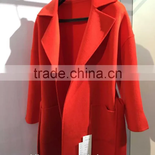 Ladies Handle Pinck 100% Wool Coat for Sring and Fall photo-5